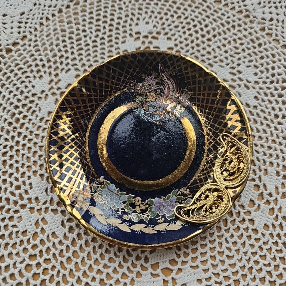 Trinket Dish Porsem Limonj. Made In Turkey.... Was Tea Cup & Saucer But No Cup